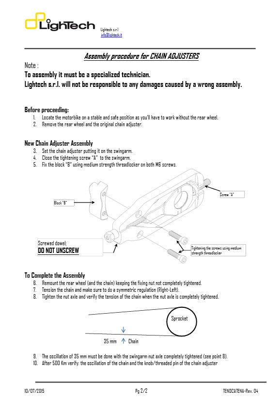 Kettenspanner LighTech Yamaha R6 RJ27 (17-25) TEYA006