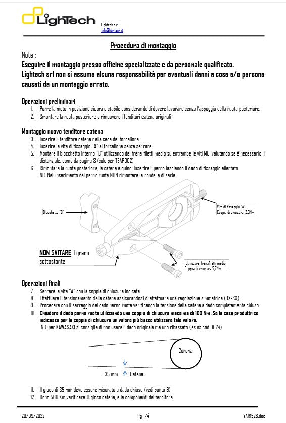 Kettenspanner LighTech Honda CBR 600 RR (07-16) TEHO002