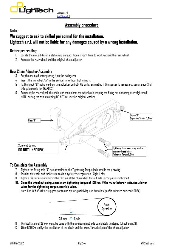 Kettenspanner LighTech Honda CBR 600 RR (07-16) TEHO002