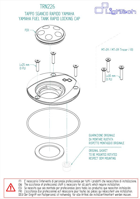 Tankdeckel Schraubverschluss LighTech Yamaha YZF-R6 (06-25) TRN226