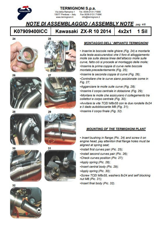 Termignoni Komplettanlage Titanium Kawasaki ZX-10 R/RR (16-20) K08010200TCC
