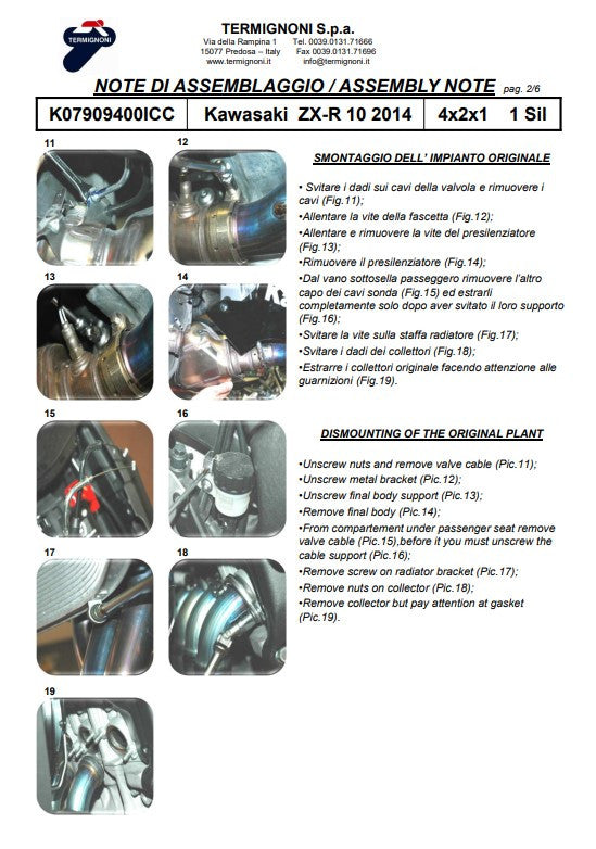 Termignoni Komplettanlage Titanium Kawasaki ZX-10 R/RR (16-20) K08010200TCC