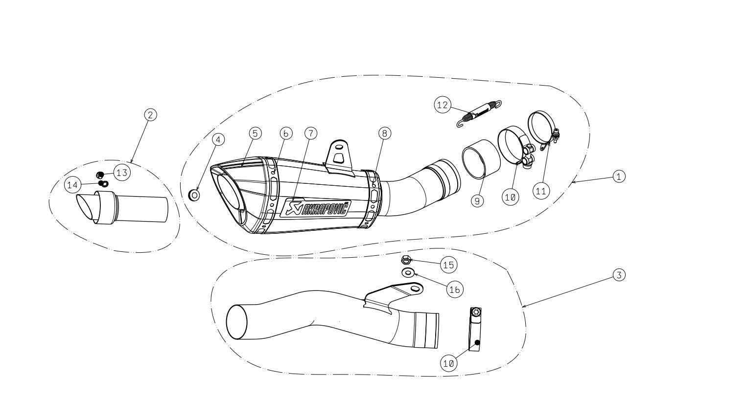 Akrapovic Slip-On Line (Titan) Kawasaki ZX-10R/RR (16-20) S-K10SO17-ASZ