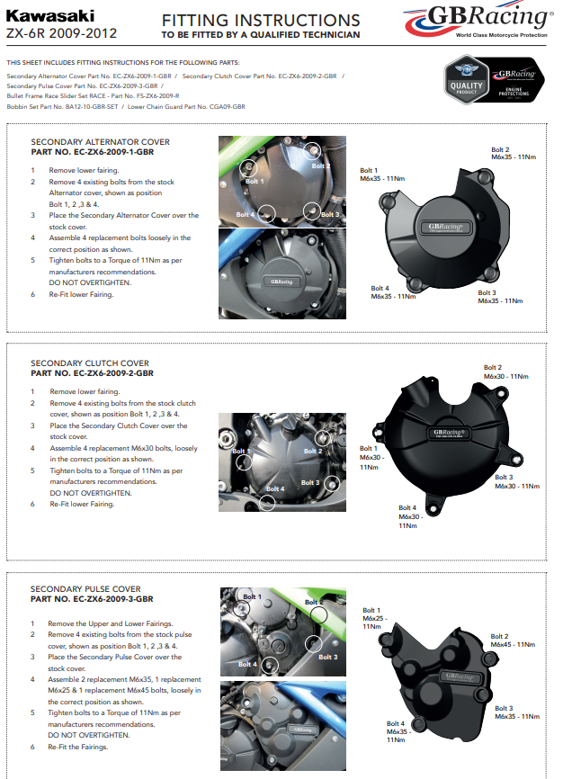 Zündung Protektor Schutzabdeckung GBRacing Kawasaki ZX-6R/636/RR (09-12)