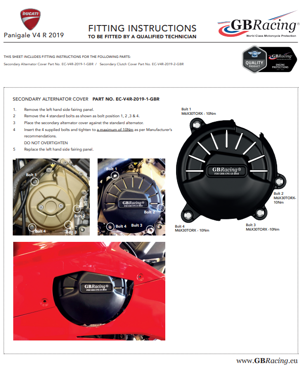 Lichtmaschinen Protektor Schutzabdeckung GBRacing Ducati Panigale V4 R (19-24)