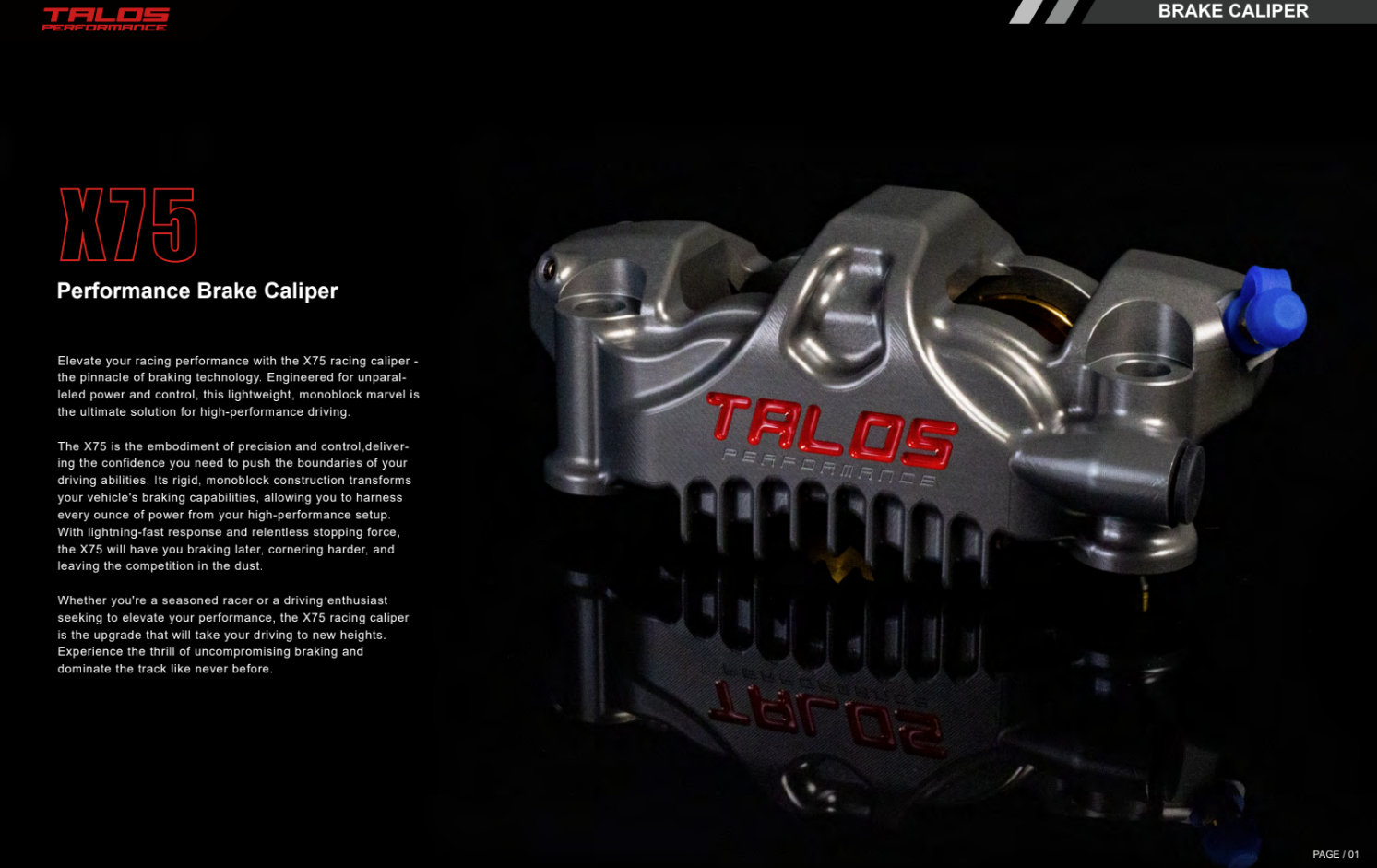 Talos X75 SBK Racing Monoblock P4 32/36 108mm Remklauw Voor Rechts | X75.108.HD.R 