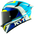 KYT TT-Revo Helm Grand Prix White Light Blue Y6TR0004